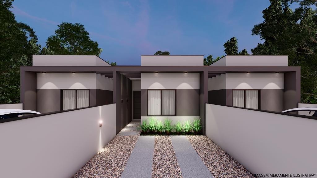 Casa geminada moderna no Itinga, Joinville SC — fachada contemporânea